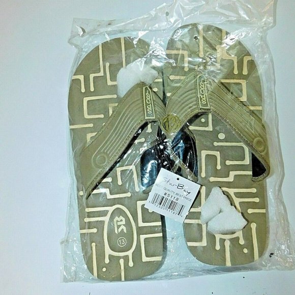 star bay Other - New Mens Star Bay Sandals Flip Flops Green Tan 13
